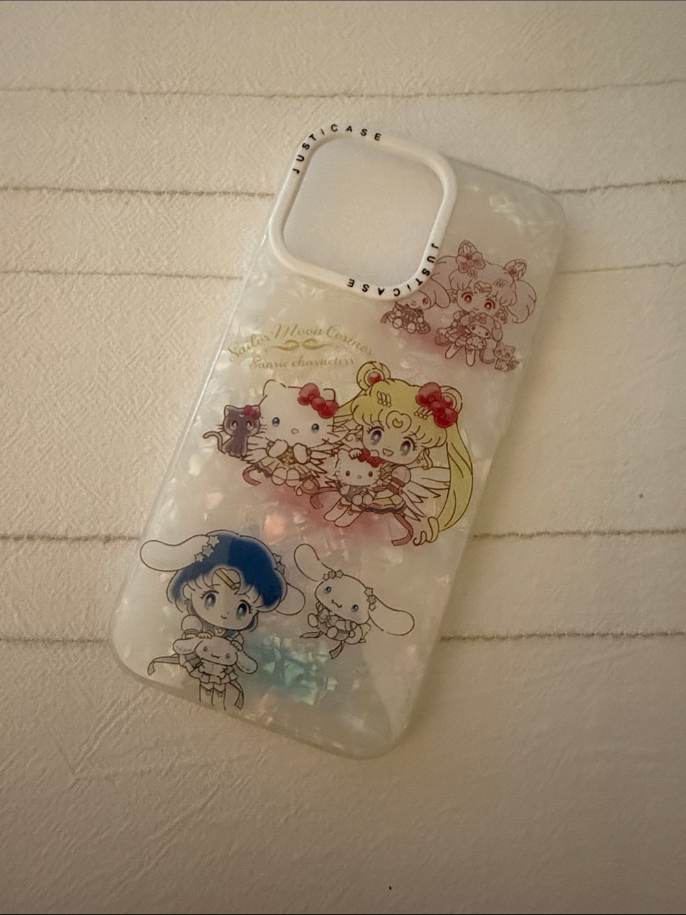 Justcase Iridescent White Cartoon Phone Case - Cute Character Design
